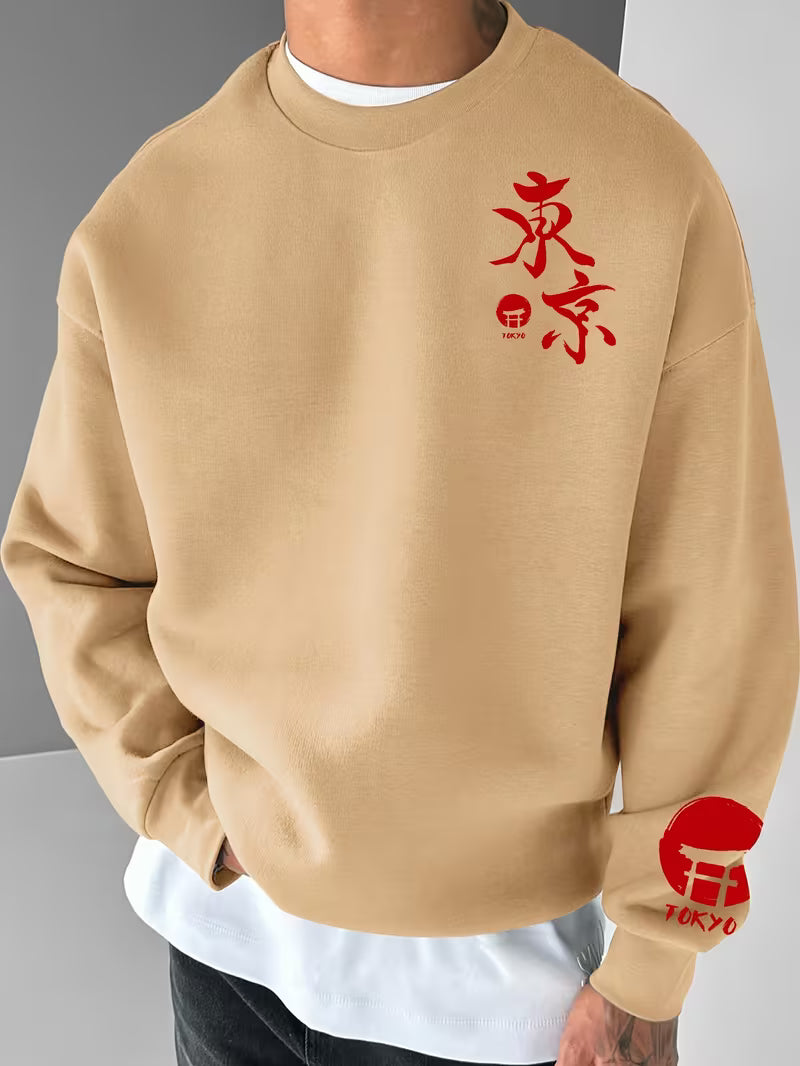 Pull décontracté pour homme avec imprimé Tokyo