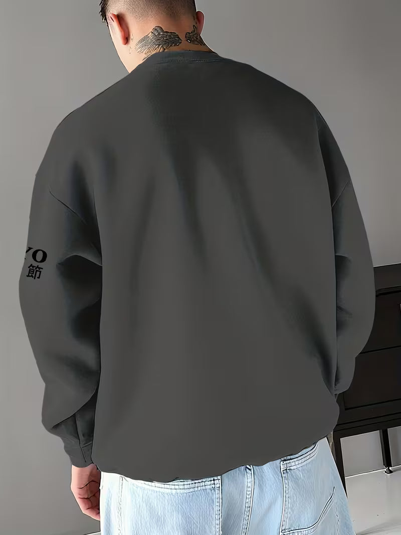 Pull pour homme à col rond et imprimé graphique