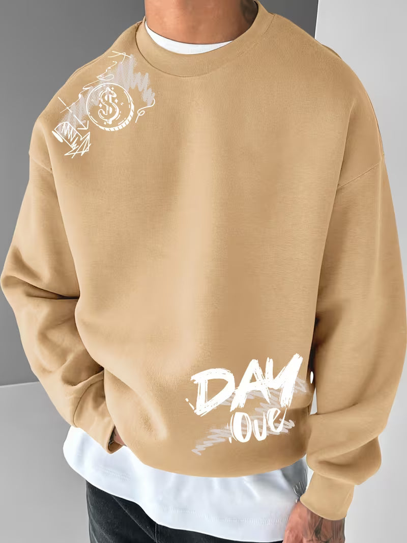 Pull pour homme à col rond et imprimé graphique