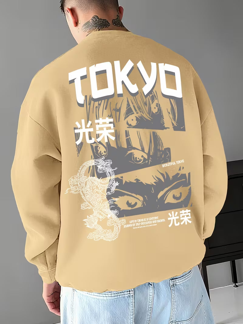 Pull homme imprimé Tokyo Japan